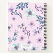 かわいらしピンク色のフローラパーソナライズされた ノートブック (裏面)