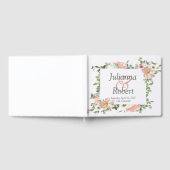 かわいらしピンク色のフローラ結婚のゲストブック ゲストブック (全面)
