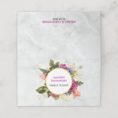 かわいらしピンク色の花結婚のテーブル プレイスカード (外部開封)