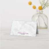 かわいらしピンク色の花結婚のテーブル プレイスカード (裏面)