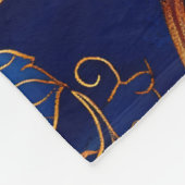 かわいらしピンク色の金ゴールドフローラ フリースブランケット (角)