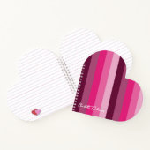 かわいらしピンク色パレ淡い色のット梅ストライプ模様 ノートブック (内部)