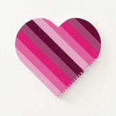 かわいらしピンク色パレ淡い色のット梅ストライプ模様 ノートブック (裏面)