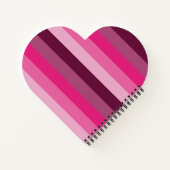 かわいらしピンク色パレ淡い色のット梅ストライプ模様 ノートブック (裏面)