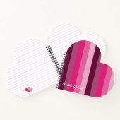 かわいらしピンク色パレ淡い色のット梅ストライプ模様 ノートブック (内部)