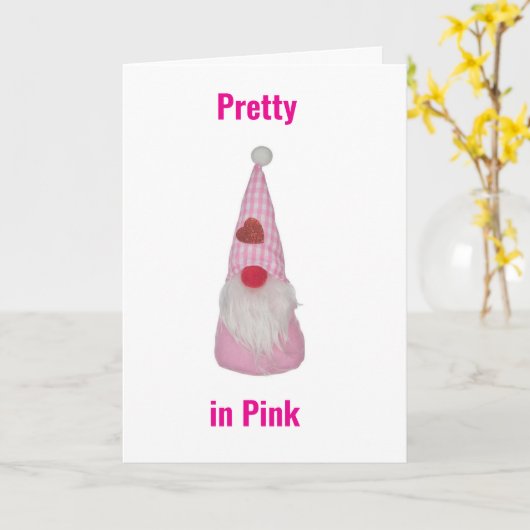 *かわいらしピンク*の若い女の子の誕生日カード カード (黄色い花)