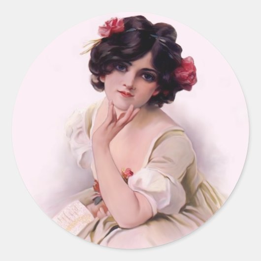 かわいらしピンク ラウンドシール (正面)