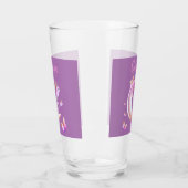 かわいらしピンク – 月,蝶,フローラ – モノグラム | タンブラーグラス (左)