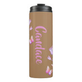 かわいらしピンク – 月，蝶，フローラ – モノグラム | タンブラー (正面)