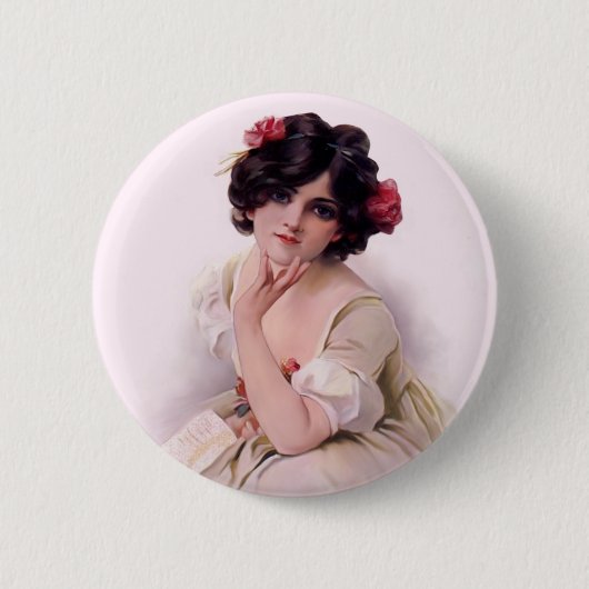 かわいらしピンク 缶バッジ (正面)