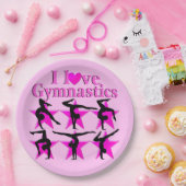 かわいらしピンクIは体操紙プレート ペーパープレート (パーティー)