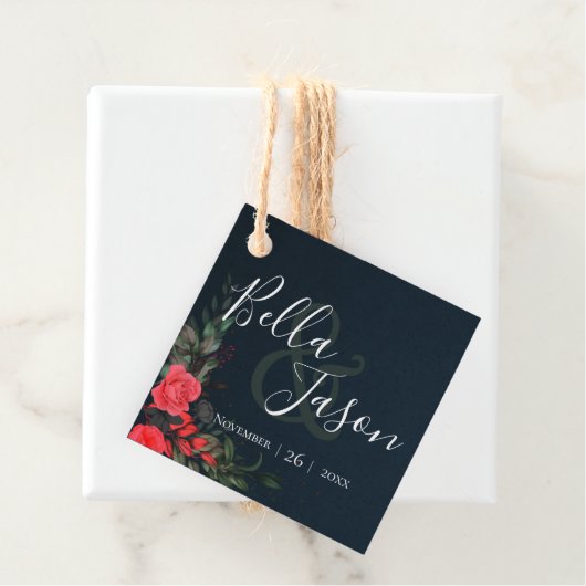 かわいらしピーチグレイフローラスクリプトタイポグラフィ結婚ズ フェイバータグ (インサイチュ)