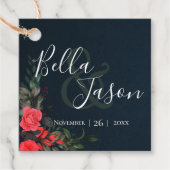 かわいらしピーチグレイフローラスクリプトタイポグラフィ結婚ズ フェイバータグ (正面)