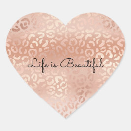 かわいらしピーチヒョウ柄 ハートシール