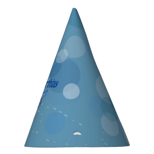 かわいらしファンタジーフクロウ青い頭の目のカラフル羽毛 パーティーハット (右)