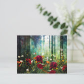 かわいらしファンタジー林の草地 ポストカード (スタンド正面)