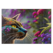 かわいらしファンタジー花猫 カッティングボード (正面)