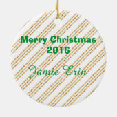 かわいらしフェイクグリッターベビー写真クリスマスオーナメント セラミックオーナメント (裏面)