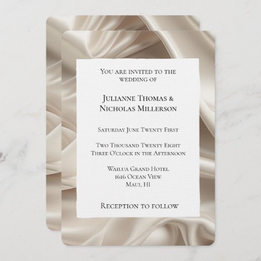 かわいらしフェイクシャンパフェミニンンサ結婚タン 招待状 (正面/裏面)