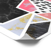 かわいらしフェイク金ゴールドグリッターデザイン ポスター (角)