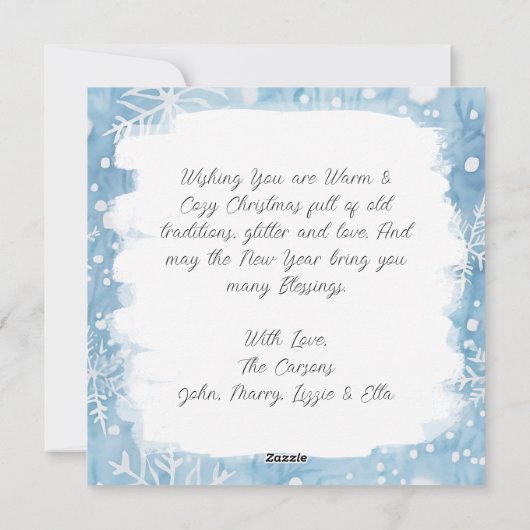 かわいらしフェスティバルハウスオンア凍っていレイククリスマス シーズンカード (裏面)