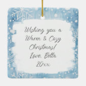 かわいらしフェスティバルハウスオンア凍っていレイククリスマス セラミックオーナメント (裏面)