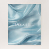 かわいらしフェミニンライトブルーフェイクサテン ジグソーパズル (縦)