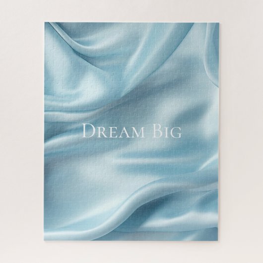 かわいらしフェミニンライトブルーフェイクサテン ジグソーパズル (縦)