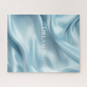 かわいらしフェミニンライトブルーフェイクサテン ジグソーパズル (横)