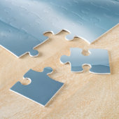 かわいらしフェミニンライトブルーフェイクサテン ジグソーパズル (側面)