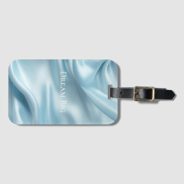 かわいらしフェミニンライトブルーフェイクサテン ラゲッジタグ