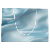 かわいらしフェミニンライトブルーフェイクサテン ラージペーパーバッグ (裏面)