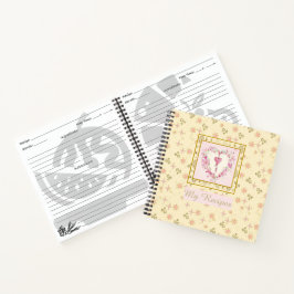 かわいらしフェミニン星のパターンパーソナライズされたレシピ ノートブック