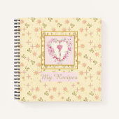 かわいらしフェミニン星のパターンパーソナライズされたレシピ ノートブック (正面)