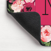 かわいらしフェミニン黒フローラ マウスパッド (コーナー)