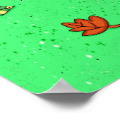 かわいらしフォークアお洒落ートオータムツリー紅葉 ポスター (角)