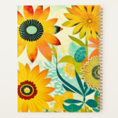 かわいらしフォークアートの花モノグラムの プランナー手帳 (裏面)