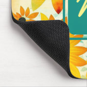 かわいらしフォークアートの花モノグラムの マウスパッド (コーナー)