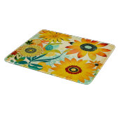 かわいらしフォークアートイエローフラワーズ カッティングボード (角)