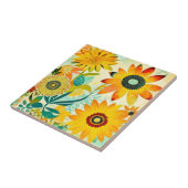 かわいらしフォークアートイエローフラワーズ タイル (側面)