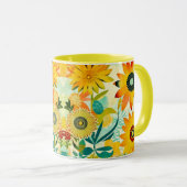 かわいらしフォークアートイエローフラワーズ マグカップ (正面右)