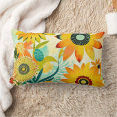 かわいらしフォークアートイエローフラワーズ ランバークッション (ブランケット)