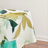 かわいらしフォークアートホワイトとターコイズの花 テーブルクロス (インサイチュ)