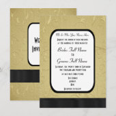 かわいらしフォーマル結婚金ゴールド 招待状 (正面/裏面)