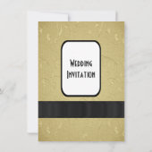 かわいらしフォーマル結婚金ゴールド 招待状 (裏面)