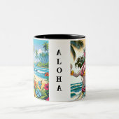 かわいらしフラダンサーオンザハワイアン諸島 ツートーンマグカップ (中央)