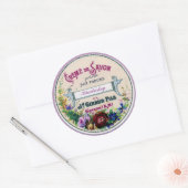 かわいらしフランスのヴィンテージサボンラベルカスタム紫色 ラウンドシール (封筒)