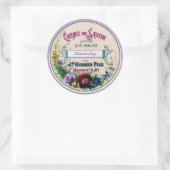 かわいらしフランスのヴィンテージサボンラベルカスタム紫色 ラウンドシール (バッグ)