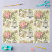 かわいらしフランスのヴィンテージ 薄葉紙 (クラフト)