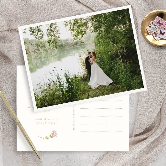 かわいらしフローラあり結婚 ポストカード